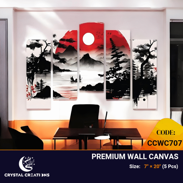 Japanese Ink Serenity Black & White Landscape Canvas