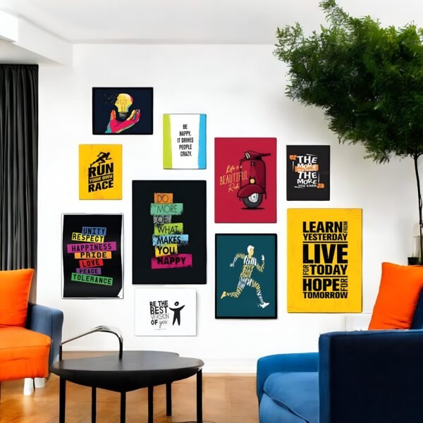 Uplifting Quote Art Set with Varied Styles