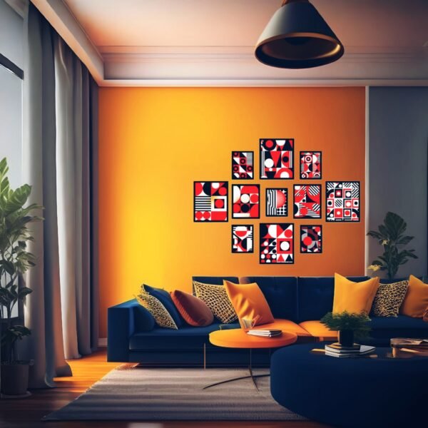 Contemporary Bold Abstract Geometric Display