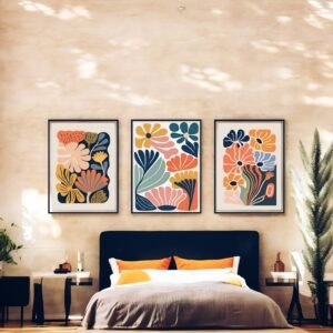 Retro Bloom Canvas Trio