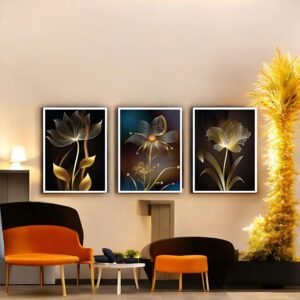Golden Line Floral Trio