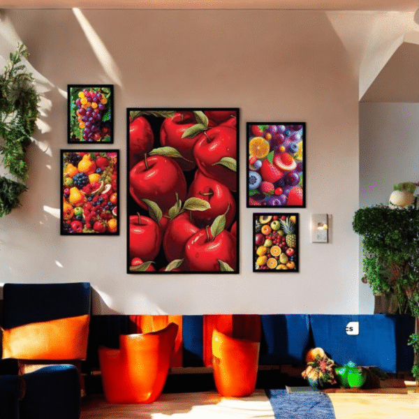 Abundant and Colorful Fruit Lover's Wall Art