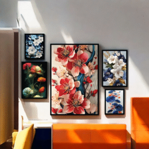 Assorted Asian Floral Art Ensemble