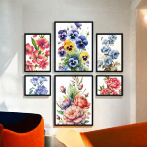 Assorted Watercolor Floral Art Ensemble