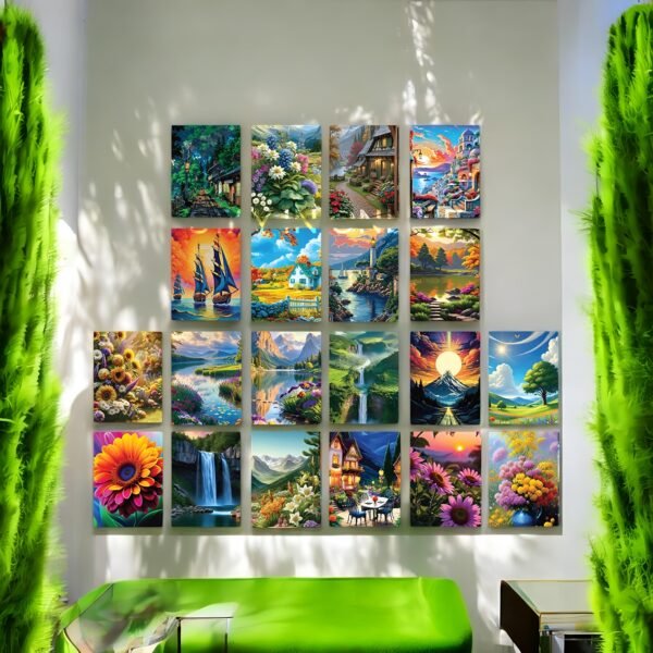 Bright and Diverse Illustrated World Wall Art