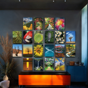Colorful Nature Theme Gallery Wall