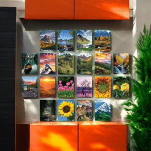 Colorful Global Landscape Theme Gallery Wall