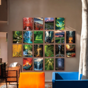 Colorful Forest & Landscape Theme Gallery Wall
