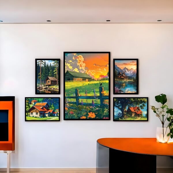 Stylish Home Decor with Cozy Rural Scenes