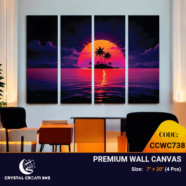 Crimson Tide Sunset Tropical Island Canvas