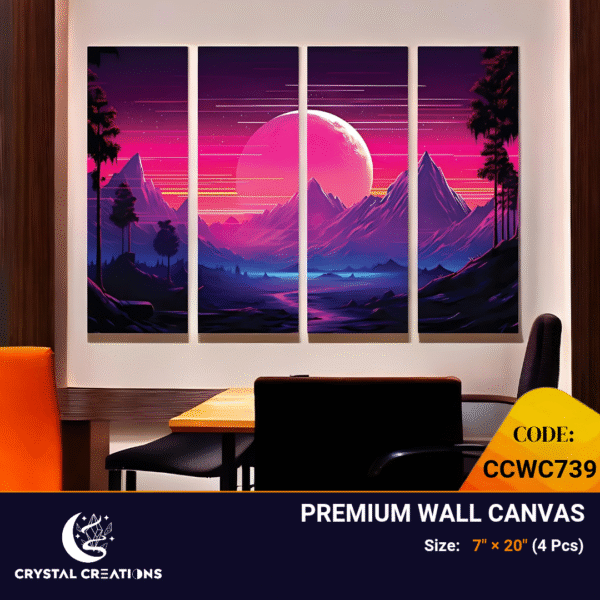 Lunar Majesty Moonlit Mountain Canvas Set
