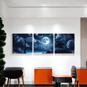 Lunar Serenade Moonlit Landscape Canvas
