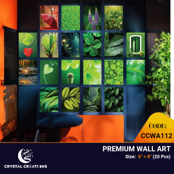 Bright and Diverse Illustrated Green Nature Wall Art