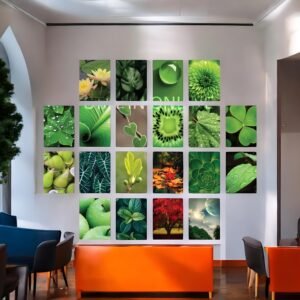 Bright and Diverse Illustrated Green & Serene Nature Wall Art