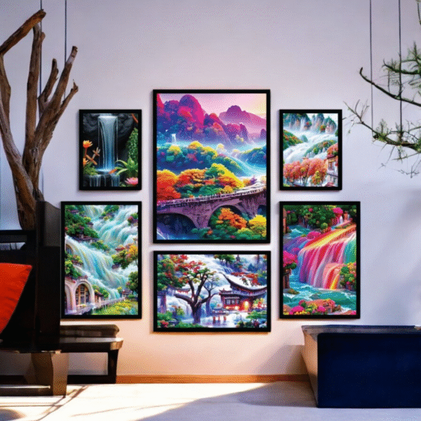 Bright and Colorful Fantasy World Wall Art
