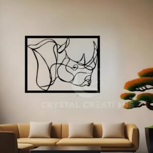 Wild Rhino Metal Wall Sculpture – Metal Wall Art