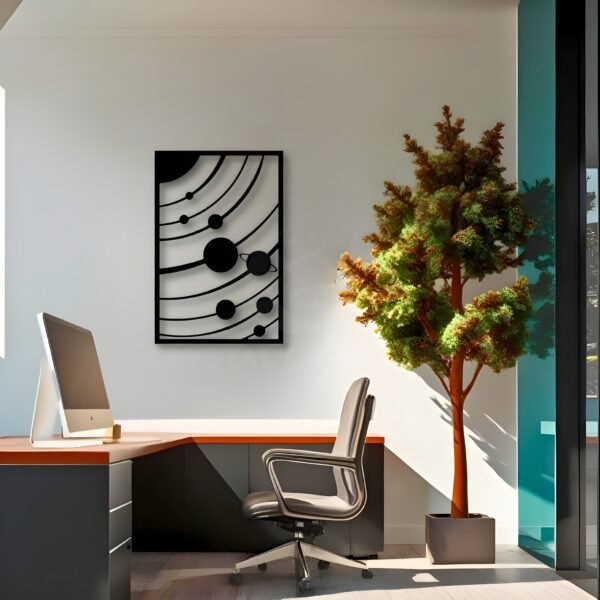 Solar Symphony Orbit Lines - Metal Wall Art