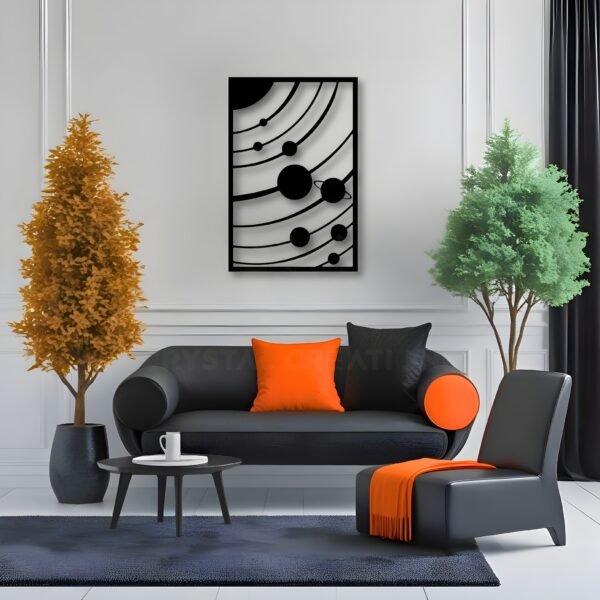 Solar Symphony Orbit Lines - Metal Wall Art