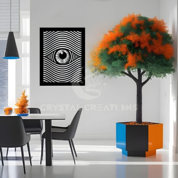 Optic Illusion Eye Wall Art – Black Metal Design