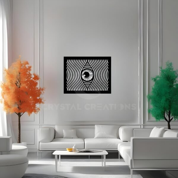 Optic Illusion Eye Wall Art – Black Metal Design