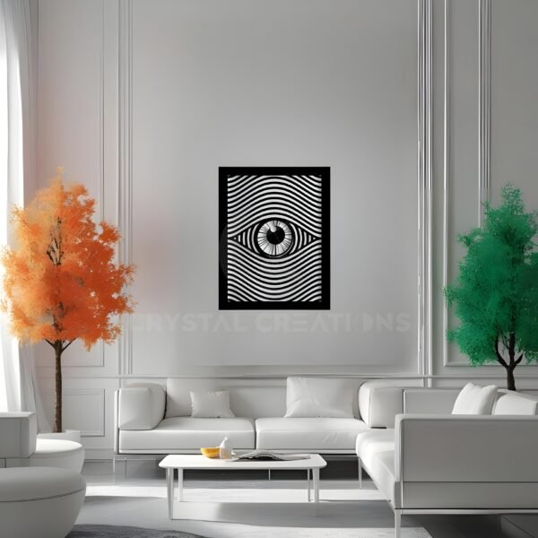 Optic Illusion Eye Wall Art – Black Metal Design