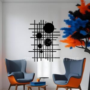 Lunar Grid Modern Orbit – Metal Wall Art