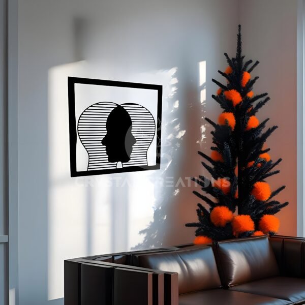 Face to Face Thinking Art – Dual Mind Metal Wall Frame