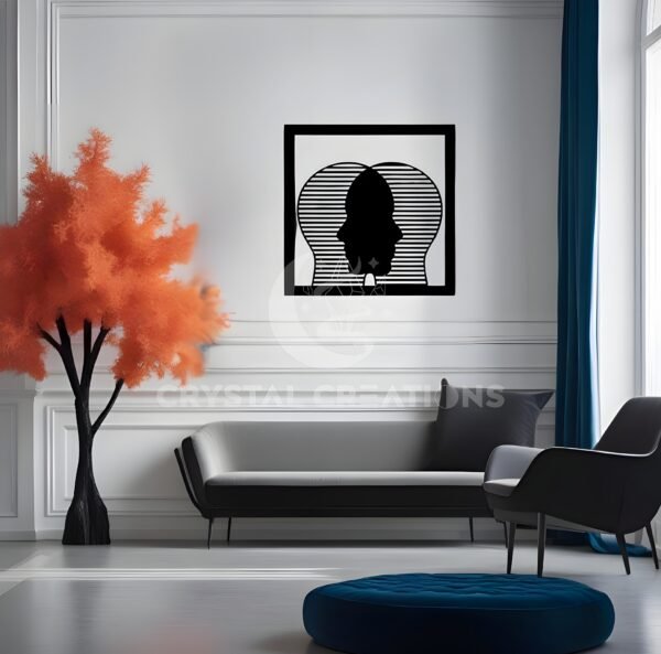 Face to Face Thinking Art – Dual Mind Metal Wall Frame