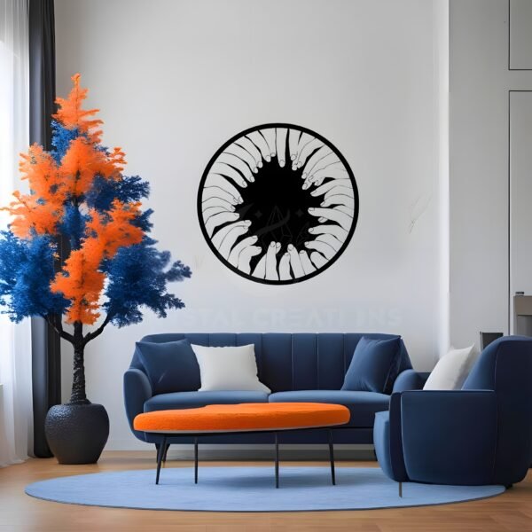 Hands of Unity – A Modern Mandala – Metal Wall Art