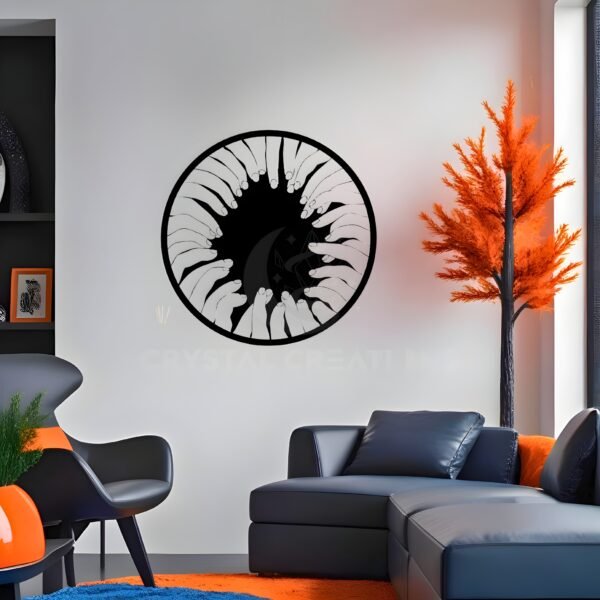 Hands of Unity – A Modern Mandala – Metal Wall Art