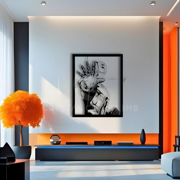 Stark Force – Iron Man Energy Blast Art – Metal Wall Art