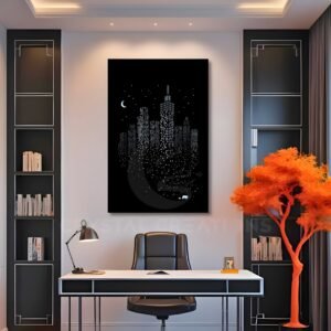 City of Lights – Cosmic Skyline Design - Metal Wall ART