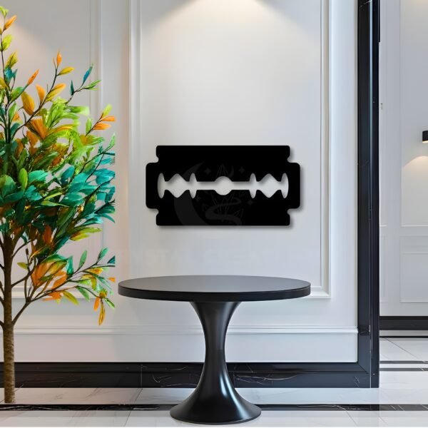 Sharp Statement – Razor Blade Minimal Metal Wall ART