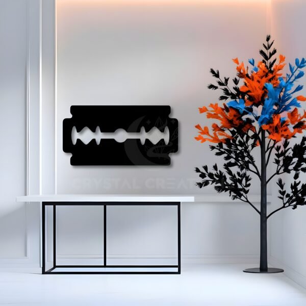 Sharp Statement – Razor Blade Minimal Metal Wall ART