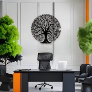 Tree of Clarity – Round Metal Wall Panel