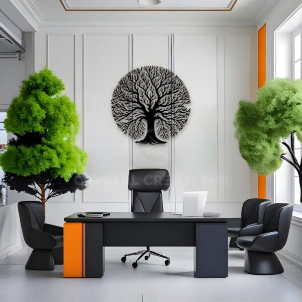 Tree of Clarity – Round Metal Wall Panel