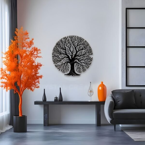 Tree of Clarity – Round Metal Wall Panel