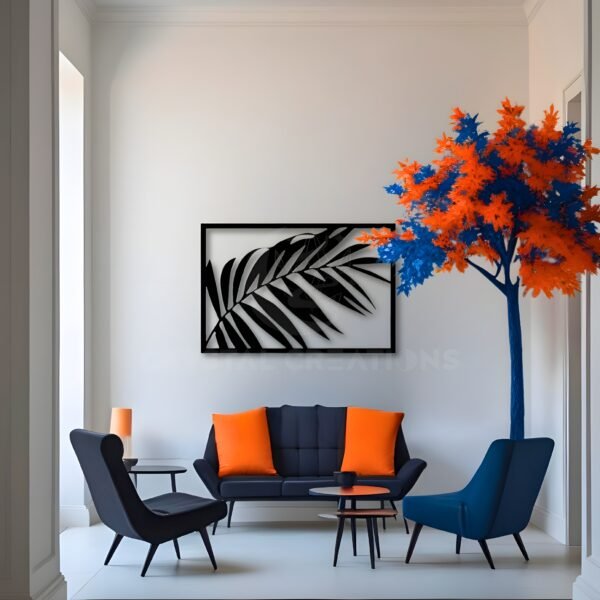 Shadow Leaf – Minimal Nature Metal Wall ART