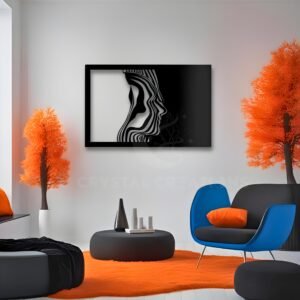 Echoed Souls – Optical Face Metal Wall ART