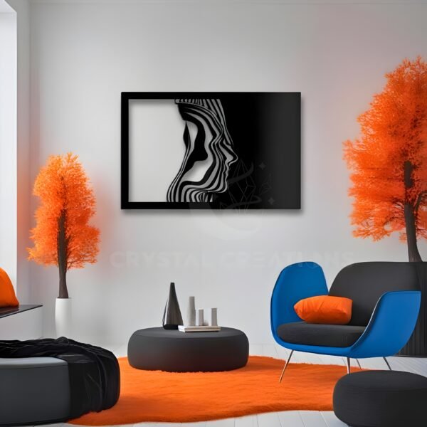 Echoed Souls – Optical Face Metal Wall ART