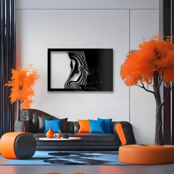 Echoed Souls – Optical Face Metal Wall ART