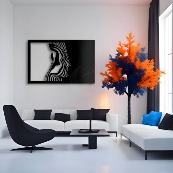 Echoed Souls – Optical Face Metal Wall ART