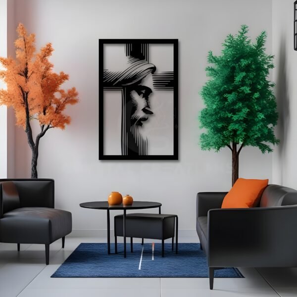Grace in Shadow – Jesus Profile Metal Wall ART Art