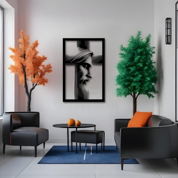 Grace in Shadow – Jesus Profile Metal Wall ART Art
