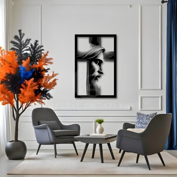 Grace in Shadow – Jesus Profile Metal Wall ART Art