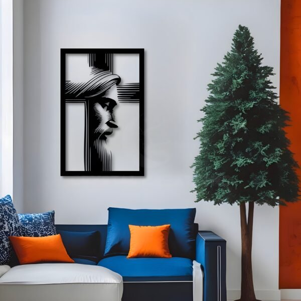 Grace in Shadow – Jesus Profile Metal Wall ART Art
