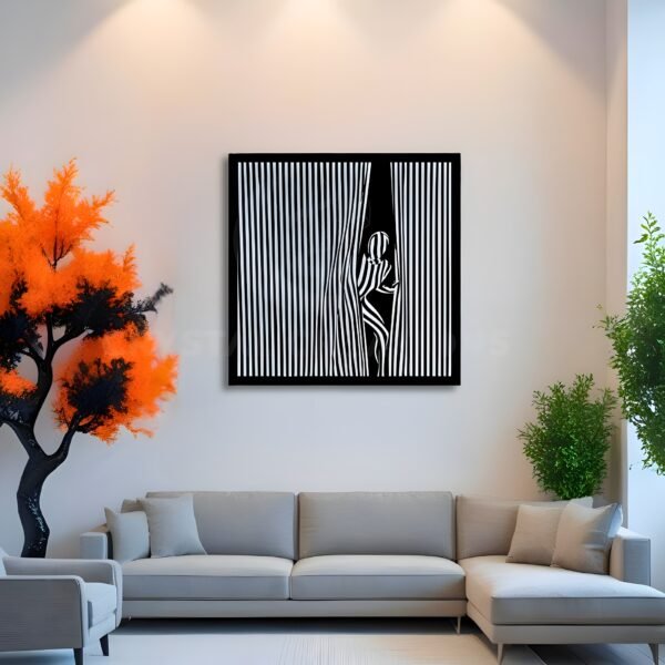Behind the Curtain – Bold Minimalist Metal Wall ART