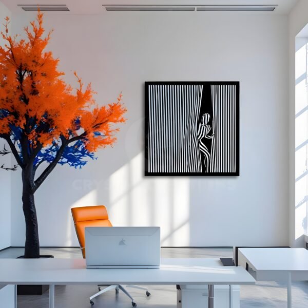 Behind the Curtain – Bold Minimalist Metal Wall ART