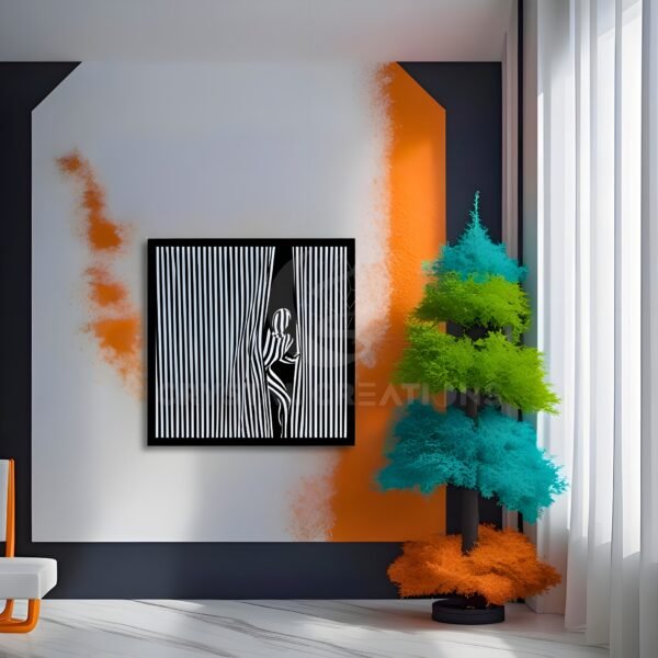 Behind the Curtain – Bold Minimalist Metal Wall ART