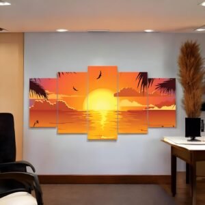 Golden Horizon Tropical Sunset Canvas
